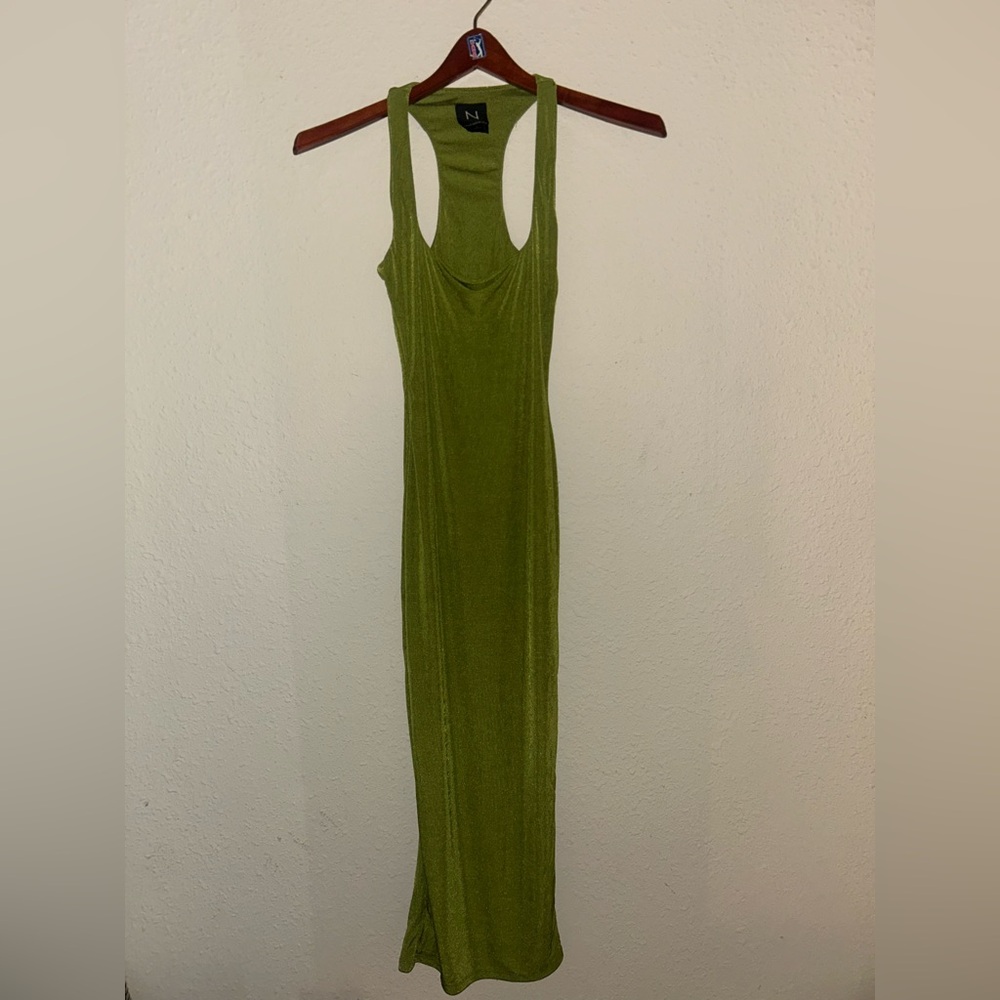 Naked Wardrobe Olive Backless Dress